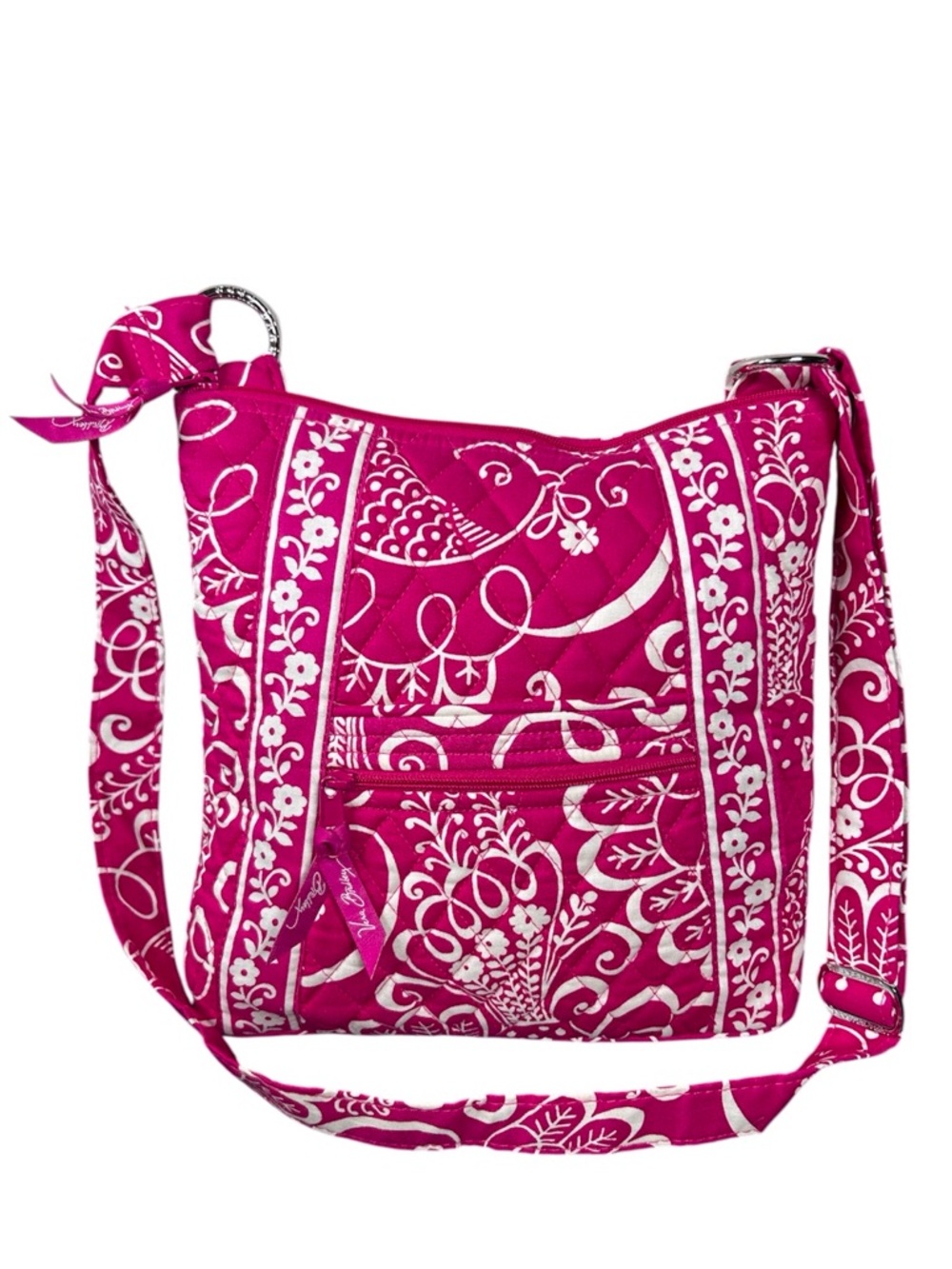 Vera Bradley Retired Twirly Bird Pink Pattern Hipster Crossbody Bag Collectible